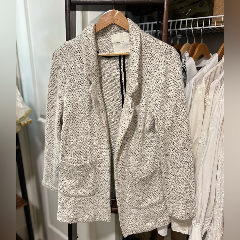 THREAD & SUPPLY Cream Knit Cardigan